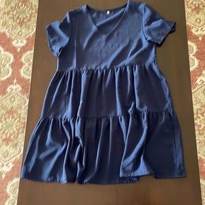 Sz S Navy Tiered Dress